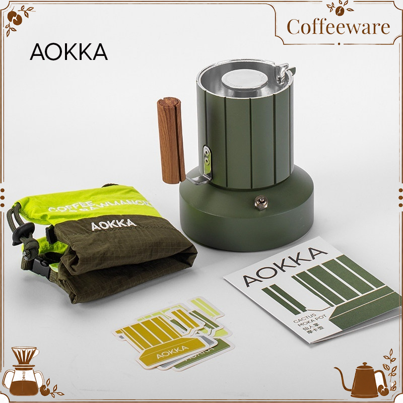 Coffee Equipment For Camping - AOKKA Double Valve Moka Pot Cactus